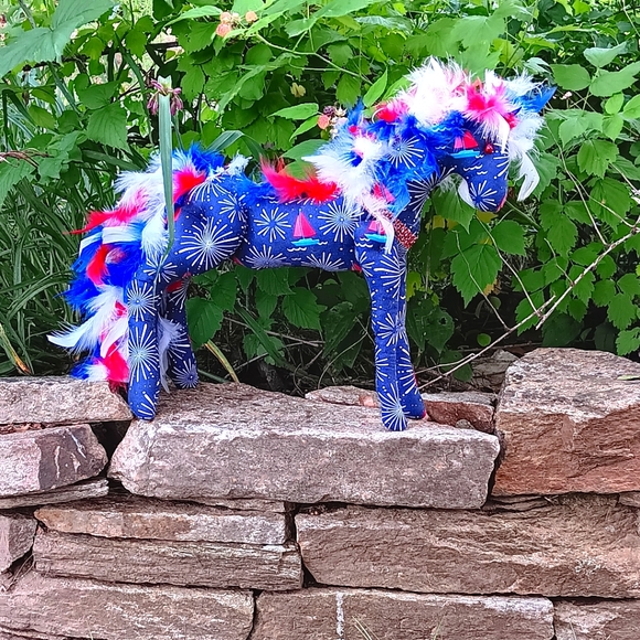 Handmade Plush Horse "FireWorks" - Picture 1 of 11